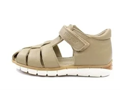 Pom Pom sandal latte med velcro